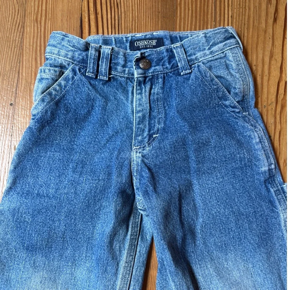 OshKosh Carpenter Jeans Boys Blue Denim Utility Workwear SIZE 4
